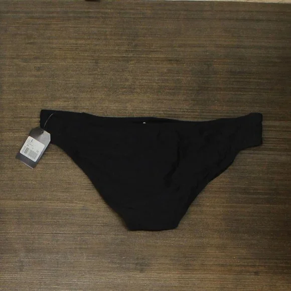NWT Sea Angel Women's Shirred Side Scoop Bikini Bottom SA9591Z L Black - Picture 2 of 4